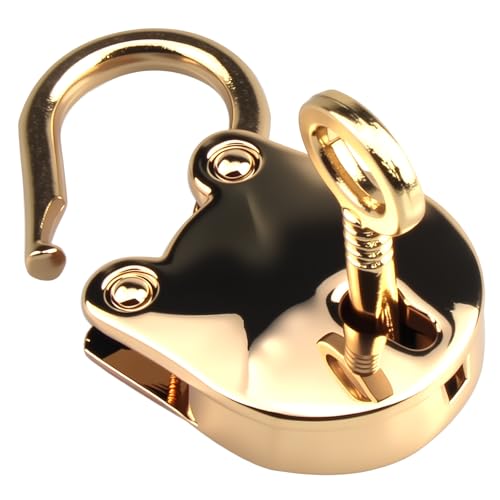 Image of 1PCS Vintage Mini Bear Padlock Key Lock Antique Style Small Key Lock (Gold)