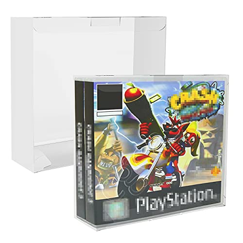 ASTONEY 10-Pack Clear Box Protectors Compatible with Sony PlayStation (PS1) Dual-Disc Game Cases, PET Plastic Protective Sleeves, Scratch-Resistant, Anti-Dust