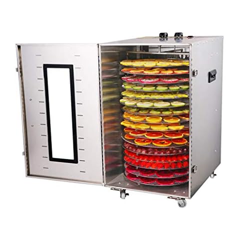 Commercial Electric Food Dehydrator, Food Dryer, 15-hour Timer and Temperature Control , 16 Trays Cover