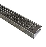 Entwässerungsrinne, Terrassenrinne Edelstahl 1 Meter superflach V2A stream