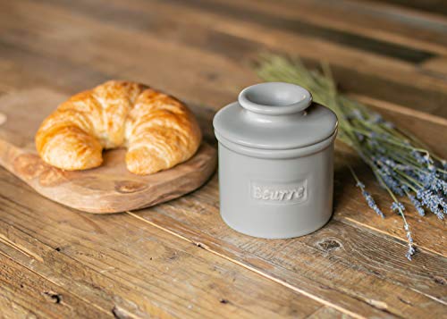 Butter Bell - The Original Butter Bell Crock by L. Tremain, French Ceramic Butter Dish, Café Matte Collection, Stone