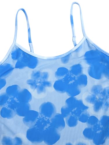 Image of Verdusa Going Out Summer Dresses for Women Vacation Floral Mesh Sleeveless Bodycon Short Dress