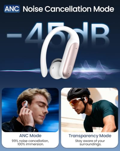 Image of LEEMC Wireless Earbuds Bluetooth 6.0 with ANC Touchscreen 40H Bass, Pink