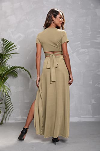 Image of MESLIMA Two Piece Dresses Sets for Women Summer Boho Maxi Dresses