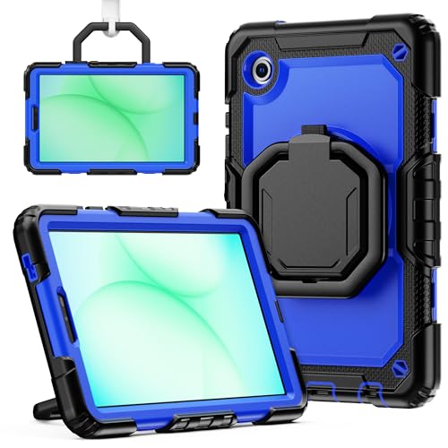 Coque Samsung Galaxy Tab A11 8.7 2025 antichoc SM-X130 X135 noire et bleue avec protection écran