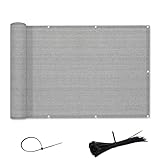 AXT SHADE Pantalla para Balcón Jardín Protección de Privacidad Opaca HDPE 90x500cm, se Puede Cortar/Marron Gris