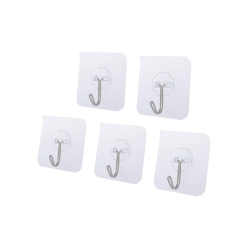 12 Ganchos Autoadhesivos Transparentes, Impermeables, Resistentes Y Que No Dejan Residuos Para Bano Cocina Oficina Techo Y Puerta 98361732