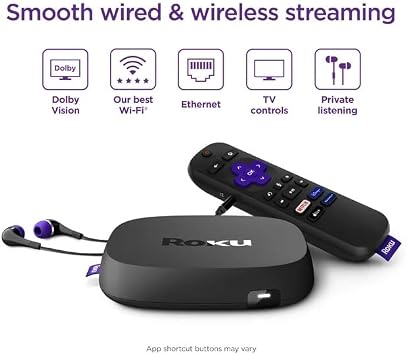 Roku Ultra LT Streaming Device 4K/HDR/Dolby Vision/Dual-Band Wi-Fi with Roku Voice Remote and HDMI Cable, with MTC HDMI Cable and USB Extension Cord