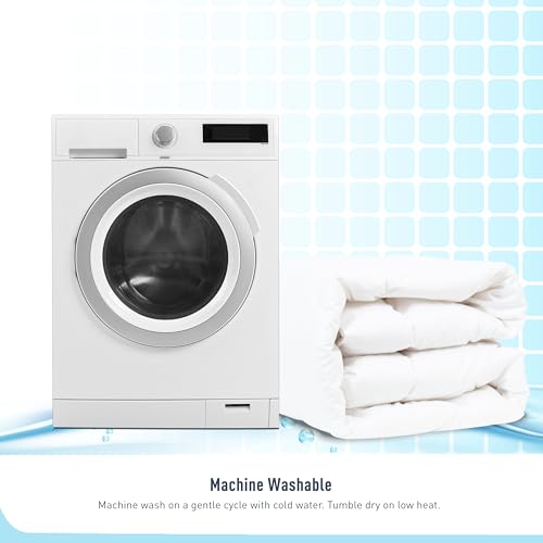 Homtec QCDI Duvet Insert Cotton Comforter Queen Size White Down Alternative Duvet Insert 100% Cotton Quilted Fluffy Comforter Lightweight All Season 4 Corner Tabs Durable Breathable Noiseless thumb #8