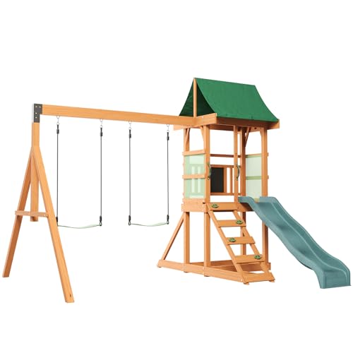 SunSwell Wood Swing Sets for Backyard - Playground Sets for