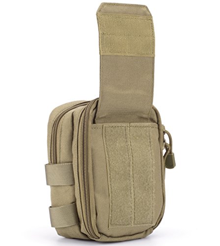 Lefright Multipurpose Tactical Nylon Molle Utility Ifak Pouch Waist Bag Holster Combo Detachable Strap Compatible With Iphone Xr 7 Plus Pixel Xl S8 S7 Edge Moto Z Force Play (Khaki) #TOP1