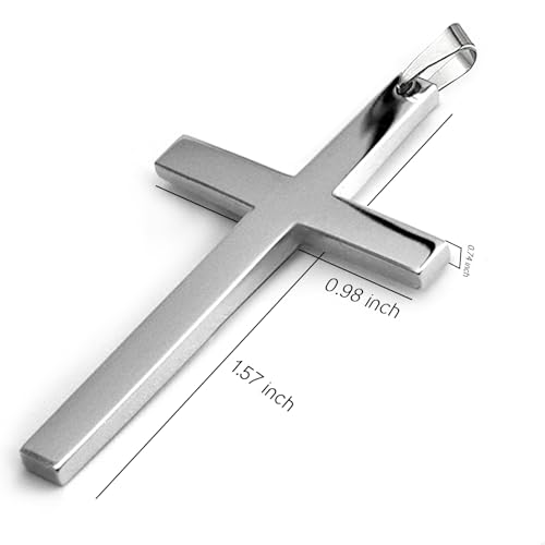 925 Sterling Silver Cross Simple Pendant Necklace for Men2