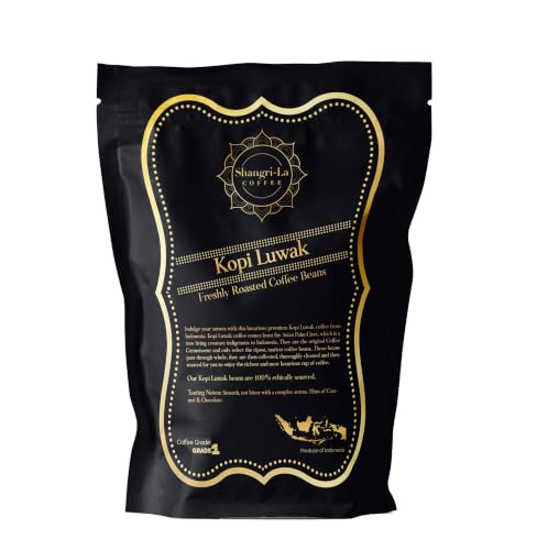 Shangri-La Coffee - Café Kopi Luwak Sauvage - Provenance durable (Indonésie) - Grains entiers et moulus