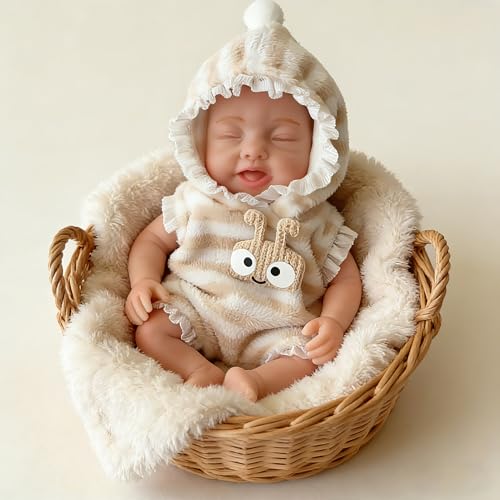 Muñeca bebé mini de silicona, 15 cm, realista y coleccionable miniatura 2