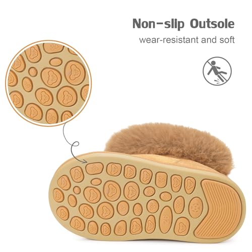 KVbabby Girls Winter Boots Toddler Snow Boots Kids Warm Shoes Fur Lined Fashion Ankle booties Non-Slip4