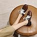 MISTU Women's Classic Flat Oxford Shoes Wingtip Lace Up Comfort Low Heel Vintage Brogues Saddle Oxfords Shoe Brown