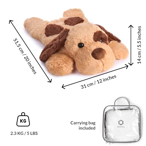 Image of ODOXIA Weighted Stuffed Animal for Anxiety | 5 Lbs | Calming & Comforting | Dog Stuffed Animal Sensory | Weighted Plush Toy | for Adults and Kids | Includes Carrying Bag