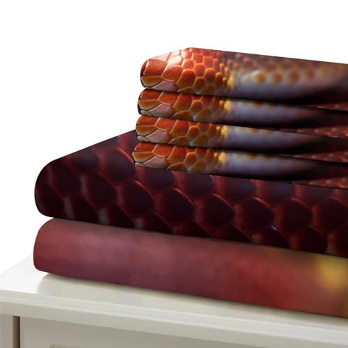 Housse de couette serpent 200x200 cm avec 2 taies d'oreiller en microfibre - 7