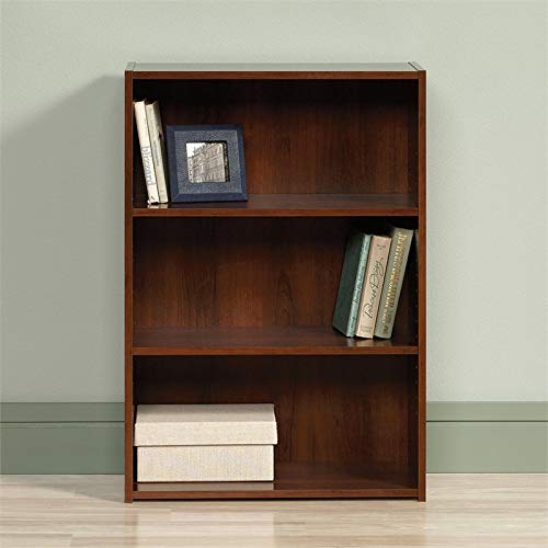 Levan Home Wood 3 Shelf Bookcase/Bookshelf In Brook Cherry #TOP2