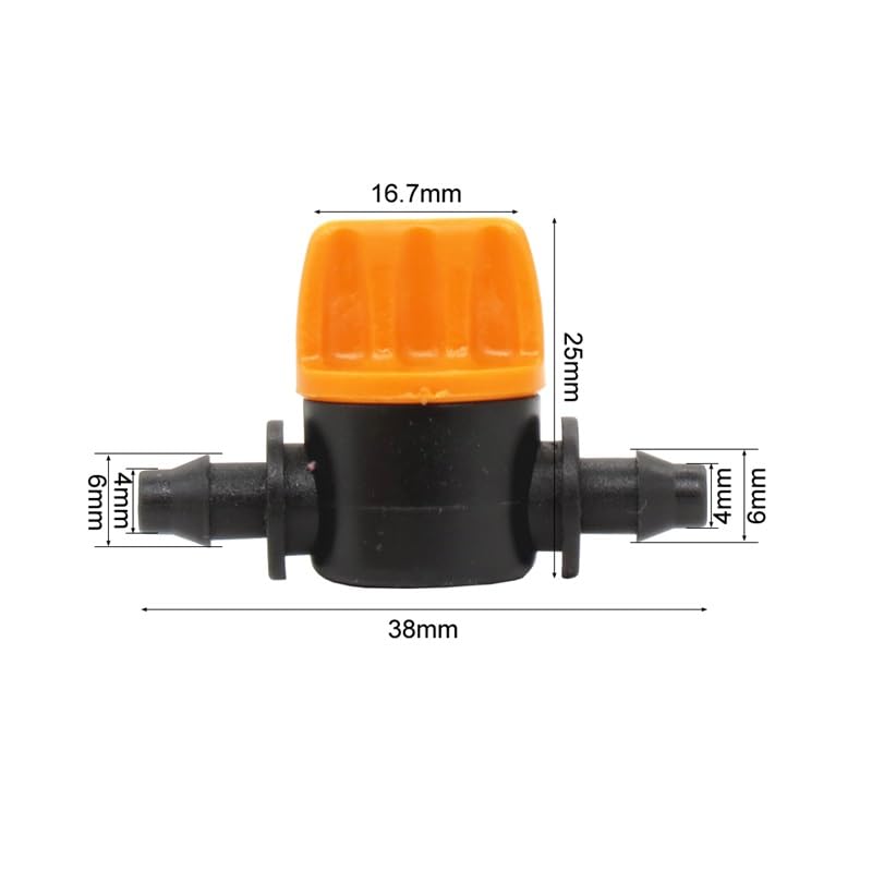 200 PZ Miniatura Interruttore Valvola Barb Con Arresto for 1/4 ''Tubo Da Giardino Micro Irrigazione a goccia Pari Connettore Regolabile