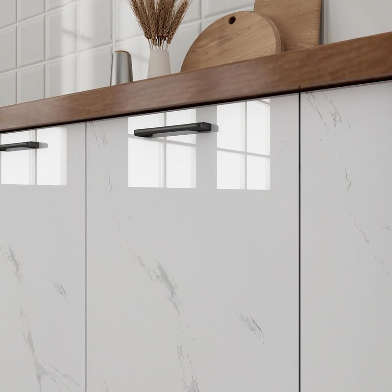 Image of White Marble Wallpaper Peel and Stick Wallpaper Self Adhesive Wallpaper Furniture Kitchen Vinyl Film | 2 Feet X 5 Feet- Marble Self Adhesive wall Paper