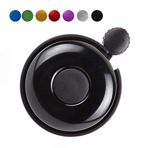 REKATA Bicycle Bell, Loud Sound Bike Bell for Adults Kids Girls Boys(Black, Left-Hand Use)