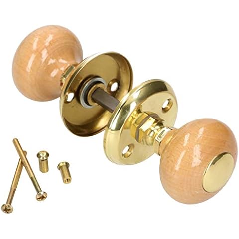 KOTARBAU® Pomo para puerta giratorio de madera marrón Cover