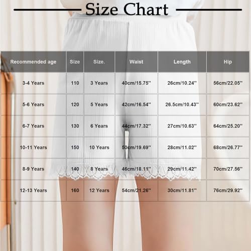Girls Slip Shorts Lace Trim Pettipants Bloomers Split Skirt Culottes Half Slips Under Dresses Shorts for Women3