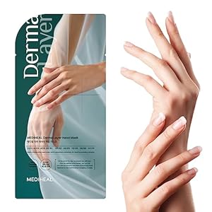 Mediheal Derma Layer Hand Mask (1 Pack) for Dry, Cracked, Roughfnessm Dullness, Damaged Skin Care with Hyaluronic Acid 3 Layers Structure