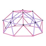 Gardenature 6FT Climbing Dome for Kids 3-8, Jungle Gym for Indoor and Outdoor, Geometric Dome Climber Supporting 440 Lbs Anti-Rust Metal Play Structure, Kids Gift Toys, ASTM Approved, Pink & Purple