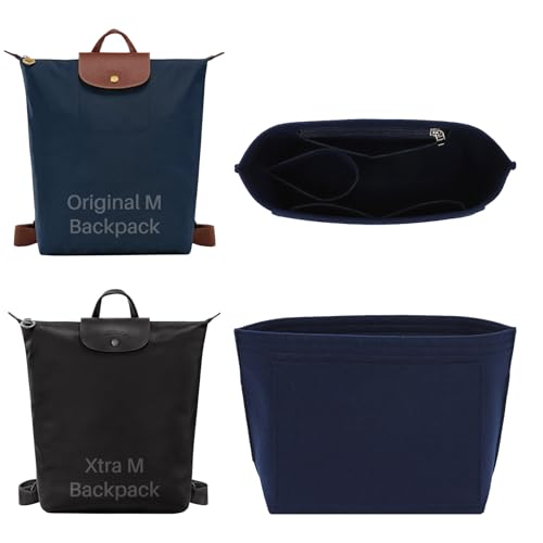 KESOIL Bolsa organizadora de feltro premium para Longchamp Le Pliage, bolsa organizadora longa com zíper e suporte de copo, 8 compartimentos