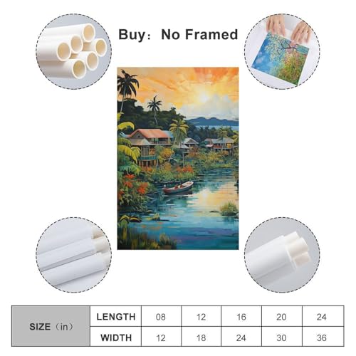 Cuadros decoracion pinturas murales de playa y poster impresiones lienzo para dormitorio 50x75cm 2