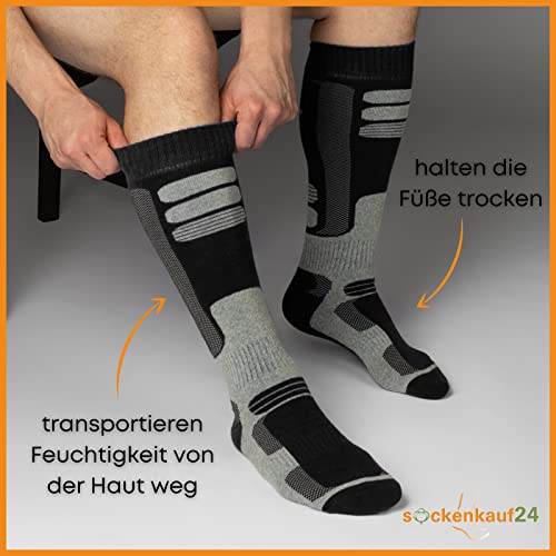 Skisocken für Herren und Damen – 2 Paar Wintersport Socken