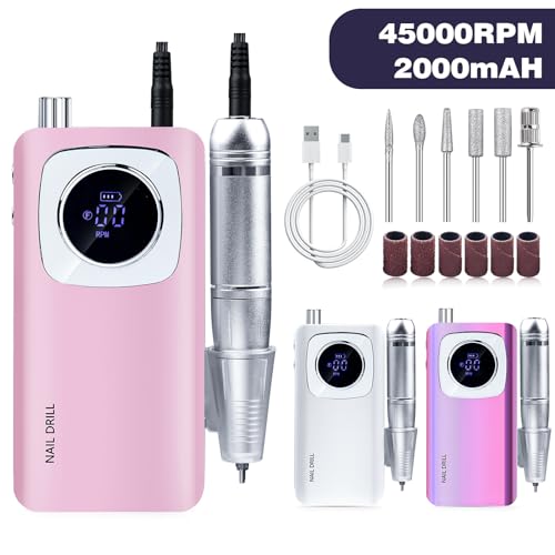 Image of 45000RPM Electric Machine Set With LCD Screen File Machine For Acrylic Gels Nails Manicures