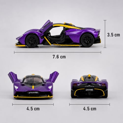 Image of Wizplex CCA Officially Licensed Aston Martin Valkyrie 2024 1:64 Scale Die Cast Metal Car - Collectible Alloy Hypercar with Free-Rolling Wheels, Display Showpiece for Kids 3+ & Car Enthusiasts