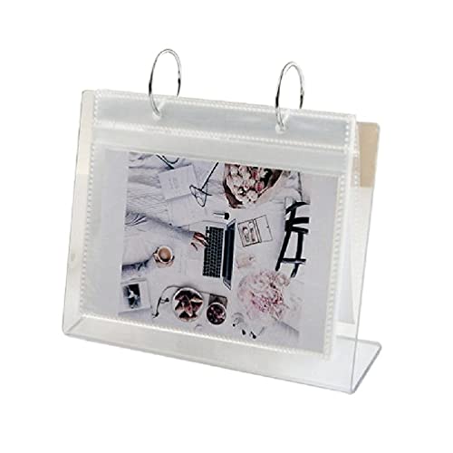 Multifunctional Vertical Photo Album 34 Pockets Desktop Standing Photo Album Home/Office Desk Ornaments Flip Photo Frame 4x6 On Stand