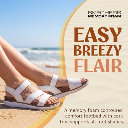 Image of Skechers Women's Lifted Comfort | Skecjers Memory Foam Footbed, Cork Trim, Adjustable Strap, Vegan, Hook and Loop Closure