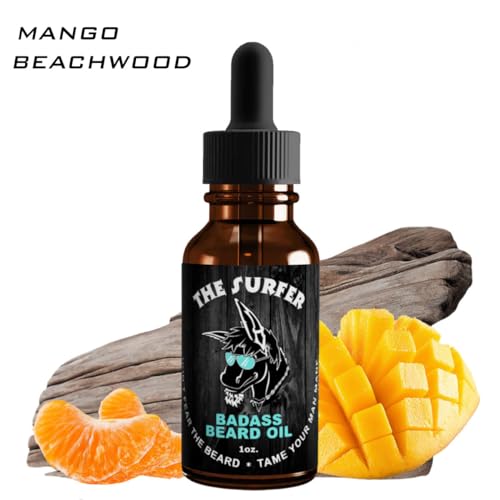 Image of Badass Beard Care Beard Oil For Men - Surfer Scent, 1 oz - Natural Ingredients, Keeps Beard and Mustache Full, Soft and Healthy, Reduce Itchy, Flaky Skin, Promote Healthy Growth