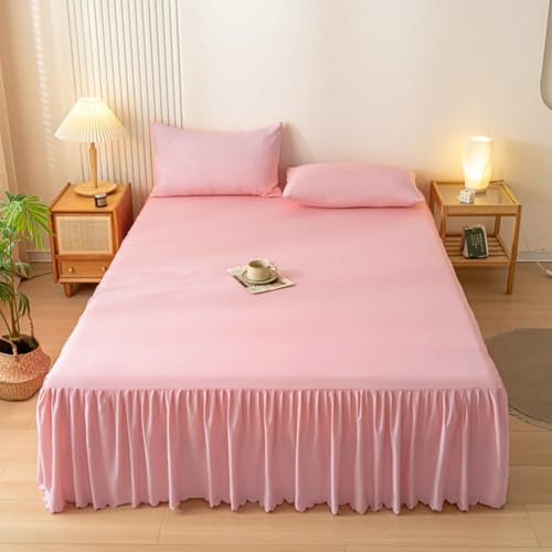 Drap housse polyester rose clair 180x200cm pour matelas lavable - 2
