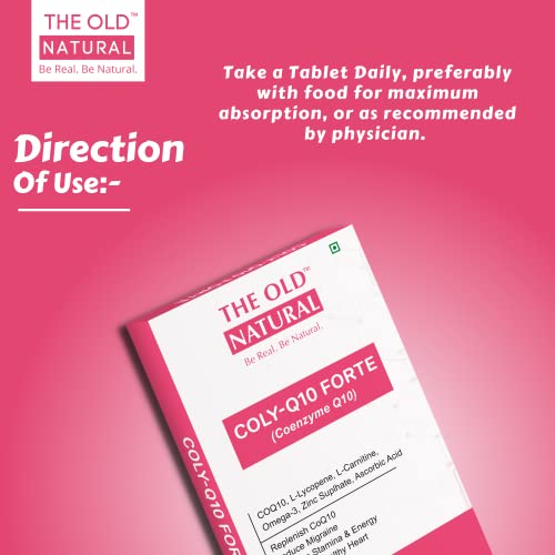 Image of Colyq10 Forte COQ10 Tablets I Coenzyme Q10 With L-Lycopene, Carnitine, Omega-3, Zinc Suplhate, Ascorbic Acid (10 Tablets * 1 Strips)