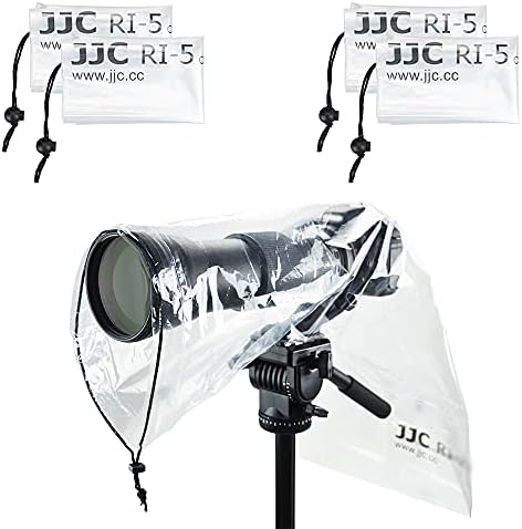JJC Waterproof Camera Rain Cover Coat Protector for Canon Sony Nikon DSLR Camera with Lens up to 45cm Long (4 Pack)