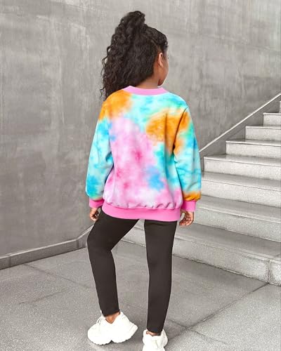 Image of Girls 2 Piece Outfits Kids Clothes Sets Sweatsuit Tracksuit Jogger Print Long Sleeve Sweatshirts Sweatpants 4-13Y