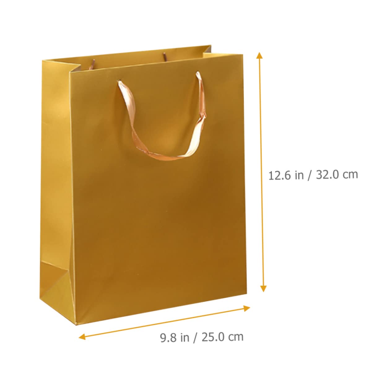 Mikinona Papiertüten in Gold Kraftpapier mit Großer Kapazität 12 Stück und Einfachem Falten Elegante Tragetaschen für Tägliche Aufbewahrung und Geschenkverpackung