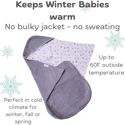 Image of Car Seat Blankets for Babies Winter - Stroller Footmuff Carseat Cover Baby 5 Point Harness - Swaddle Bunting Bag Gift Christmas (White)