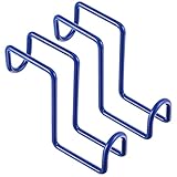 Dunzy 2 Pcs 4 Inch Tack Hook Over Rail Bridle Hooks Heavy Duty Horse Water Bucket Hangers Metal Stall Hooks for Horses Tough Horse Halter Rack for Fishing Saddle Fence Door Holder (Blue)