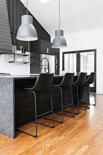 Signature Design By Ashley Centiar Urban Industrial 28.75" Pub Height Bucket Seat Barstool, 2 Count, Black #TOP3