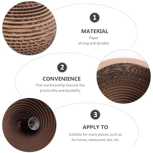 Lampe suspendue papier marron facile à installer au plafond - 5
