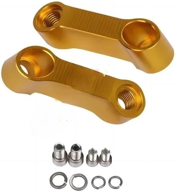 Compatible with for XT1200ZE for Tenere 2012-2023 Motorcycle Rearview Mirror Extension Risers Mount Base Bracket Holder Stem Extender(Yellow)