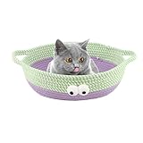 Durable et facile à nettoyer : fabriqué à partir de corde de coton durable, ce lit pour chat est conçu pour résister à une utilisation régulière tout en étant facile à nettoyer. Il suffit de le nettoyer ou de le laver à la main pour garder le lit frais et hygiénique pour votre animal de compagnie.