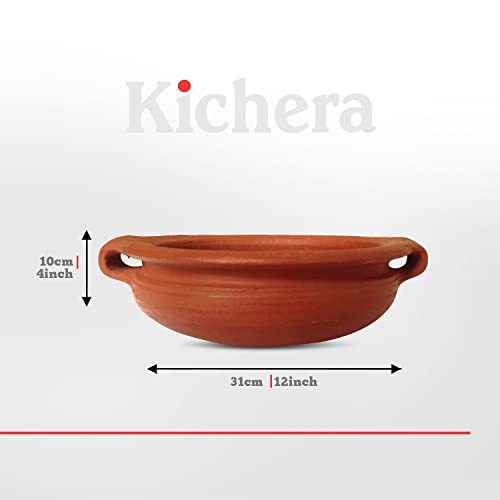 Image of Kichera Unglazed Clay Pottery Mud Pot /Earthen Handi for Cooking & Serving 3 Litre